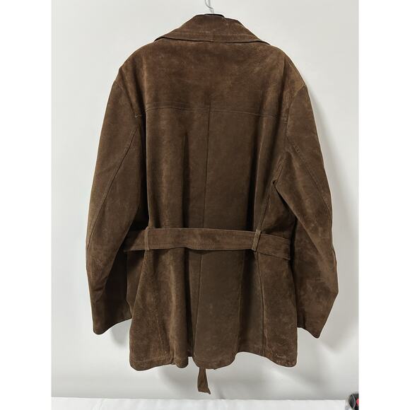 Victoria Leather Heavy Suede Nubuck Trucker Jacket Brown Western Cowboy Canada - Picture 5 of 11